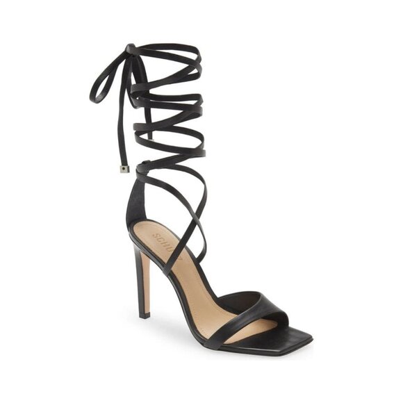Schutz Bryce Ankle Wrap Tie Criss Cross Sandal High Heel Stiletto D'orsay Cutout - Picture 1 of 4
